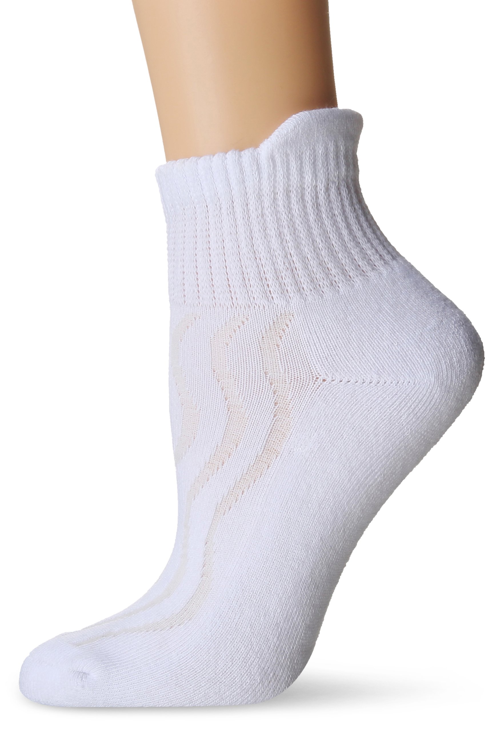 MD CompleteUSA Seamless Toe-Wave-In Mesh Diabetic Ankle Socks, White, Medium