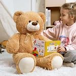 HollyHOME Teddy Bear Plush Giant Teddy Bears Stuffed Animals Teddy Bear Love 36 inch Tan