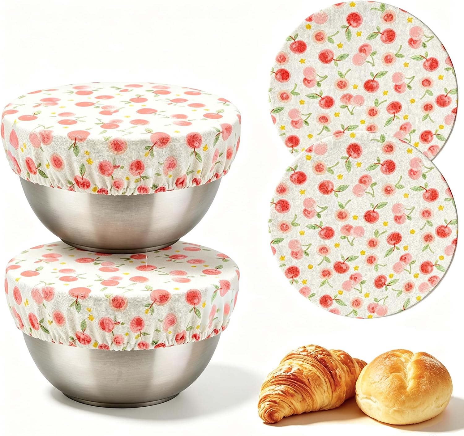 2 Pices Bowl Covers for Bread Proofing Cotton Reusable Bowl Covers (14'')
