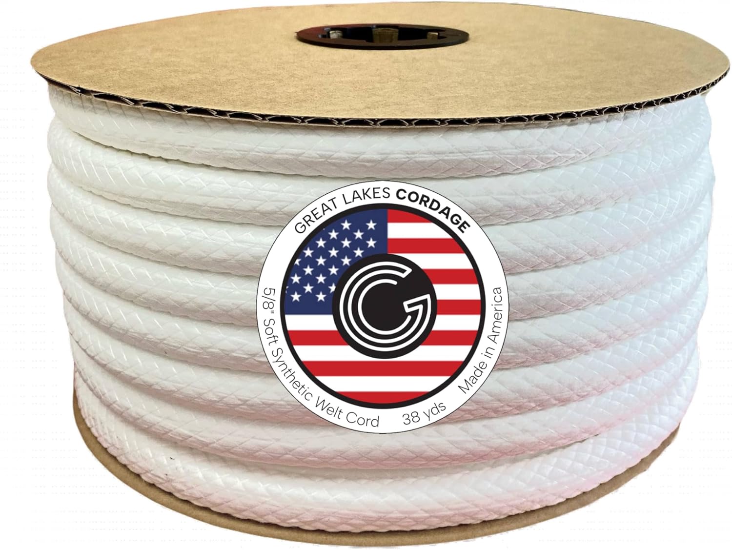 5/8" Soft Synthetic Upholstery Welt Cord, Braided, 38 yds