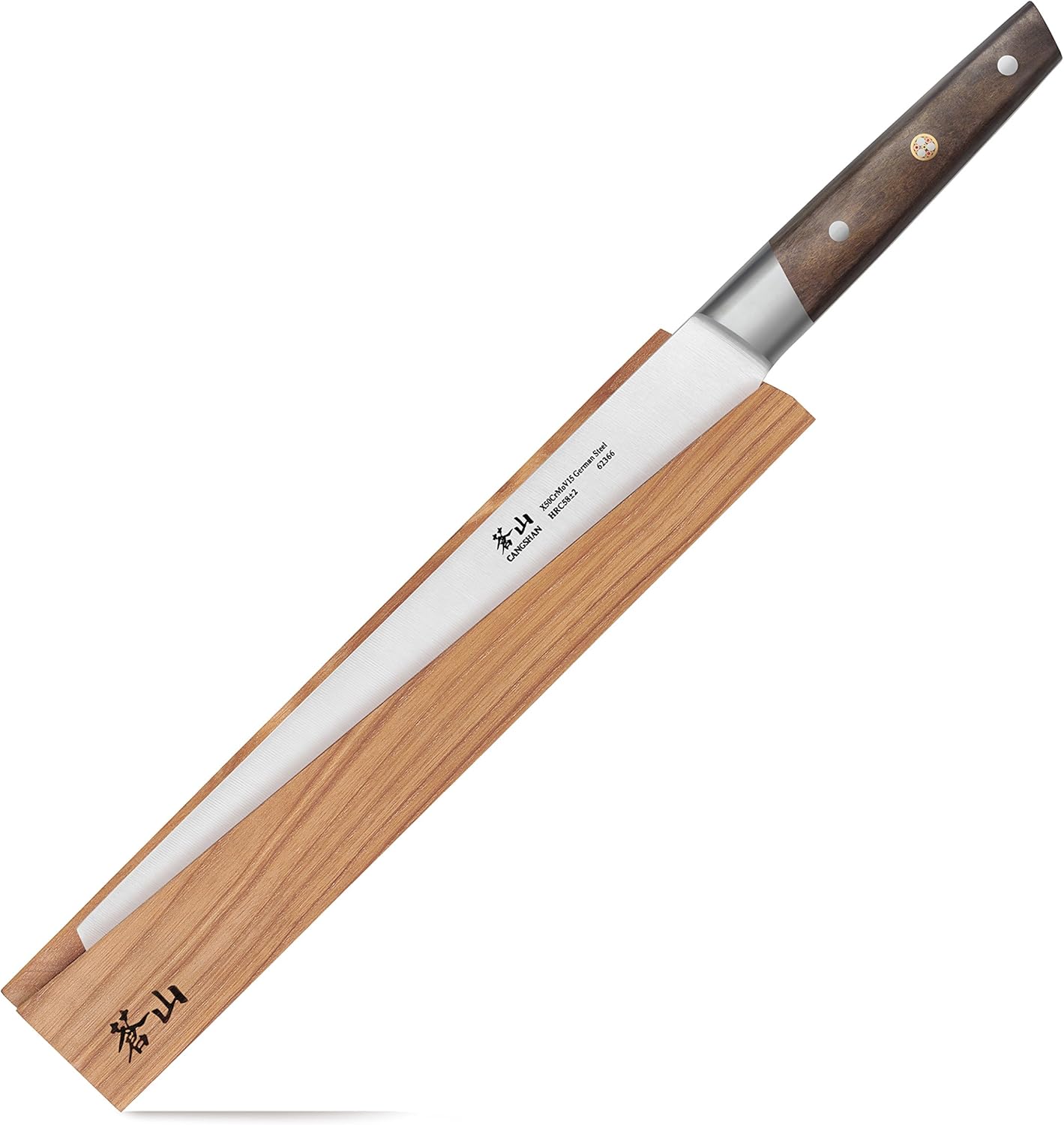Cangshan R Series 62649 German Steel Forged Bread Knife with Ashwood Sheath, 10.25-Inch