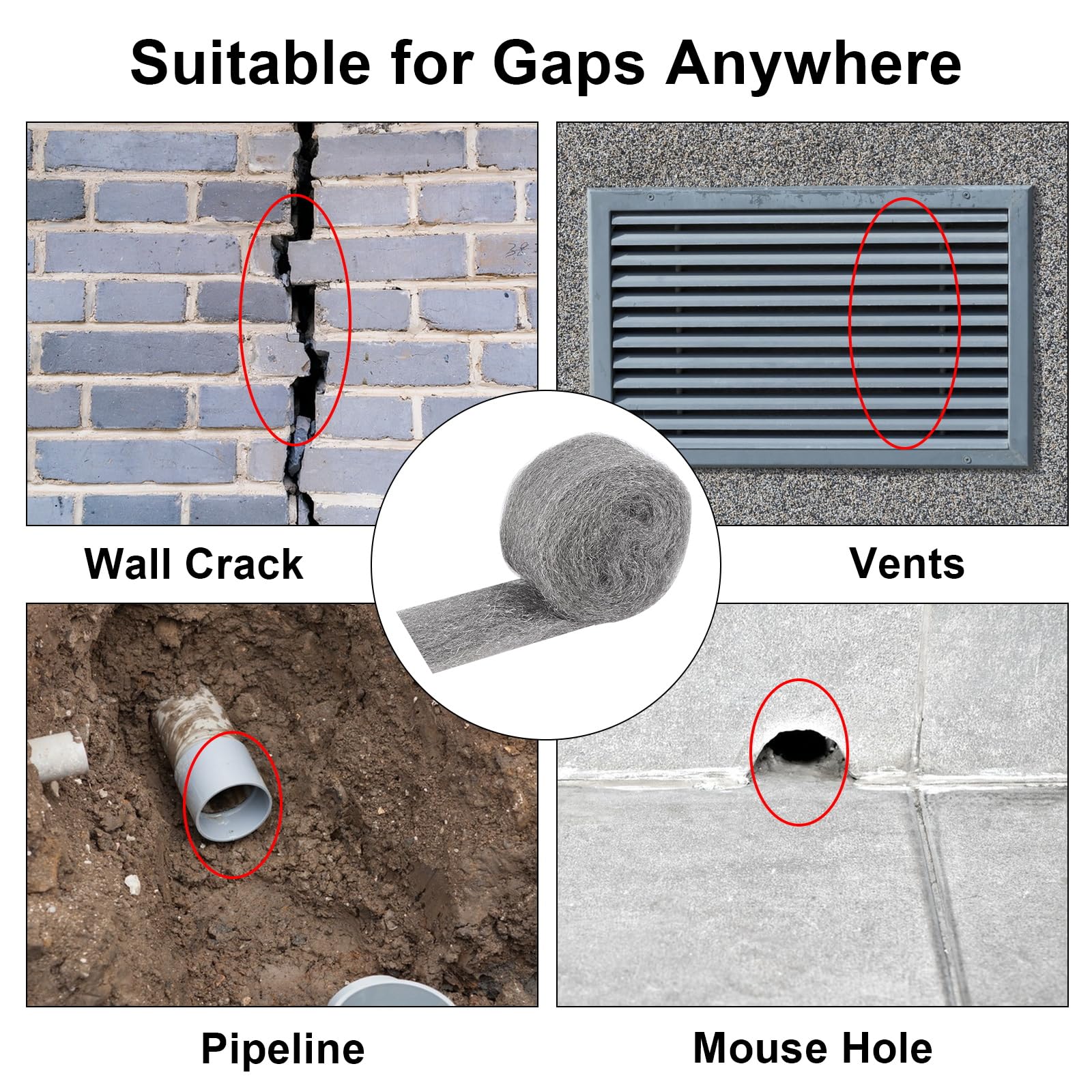 Lana D'Acciaio Anti-Topi - 2 Rotoli Per Bloccare Fori E Fessure In Casa