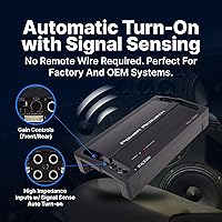 Vista 4 de Power Acoustik RZ4-1200D 1200W Clase D Amplificador de 4 canales, negro