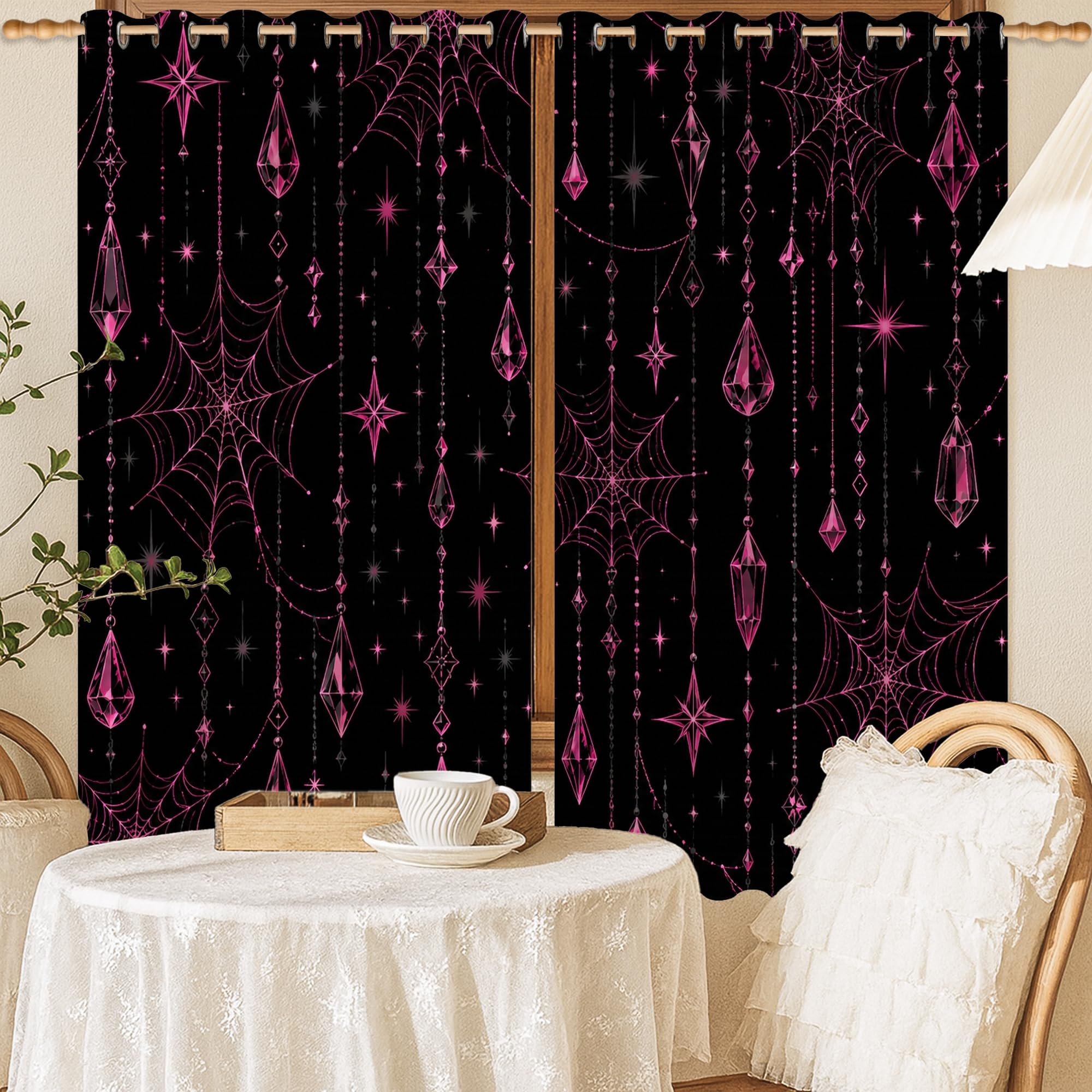 Rideaux occultants à isolation thermique noir 132x137 cm pour fenêtre chambre