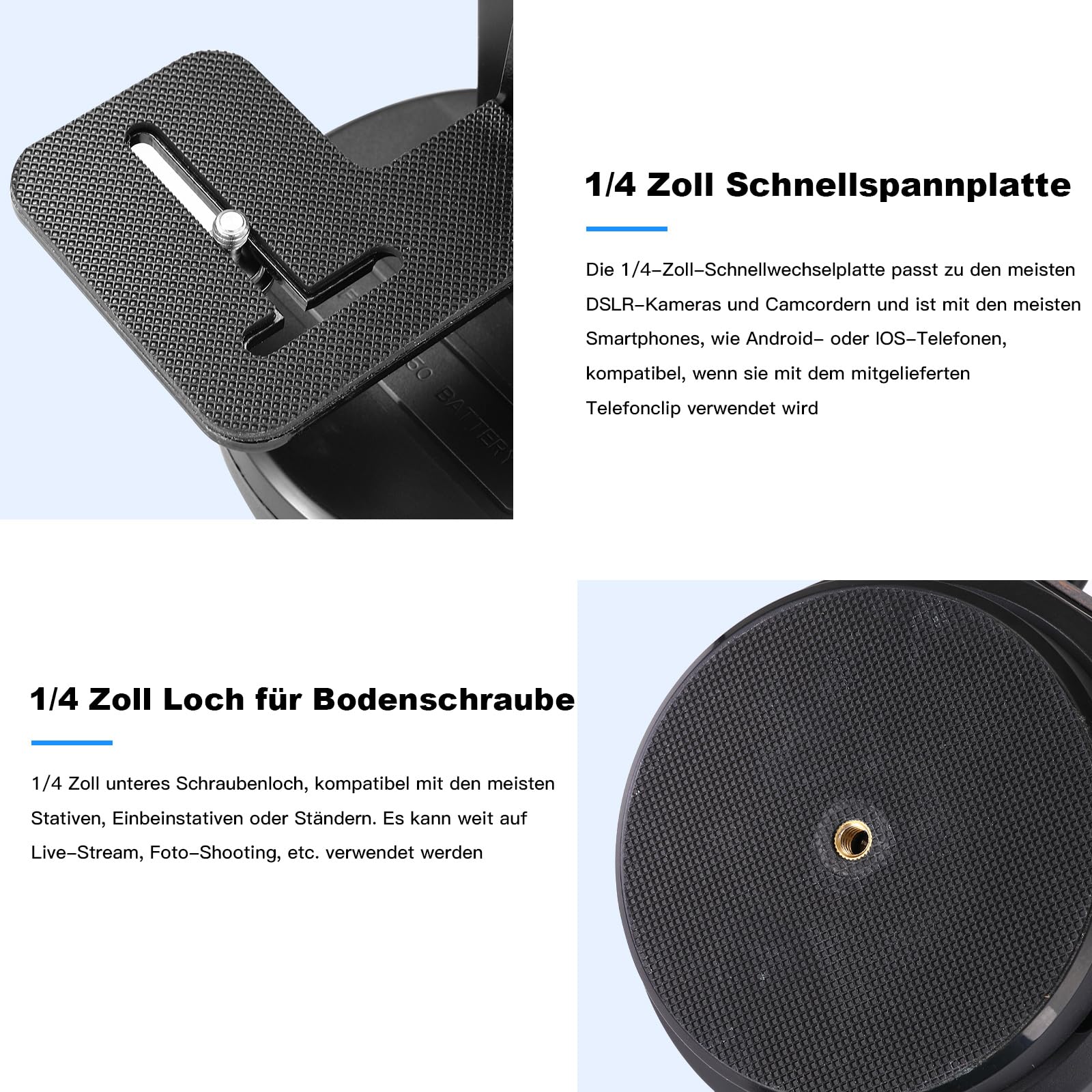Soonpho M2 Motorisierter Stativkopf Elektrischer 360 Grad Erehbarer Elektrischer Remote Panorama-schwenkkopf mit Telefonklemme und Fernbedienung AB Zwei Punkt Typ für DSLR,Stativ,Mobiltelefon