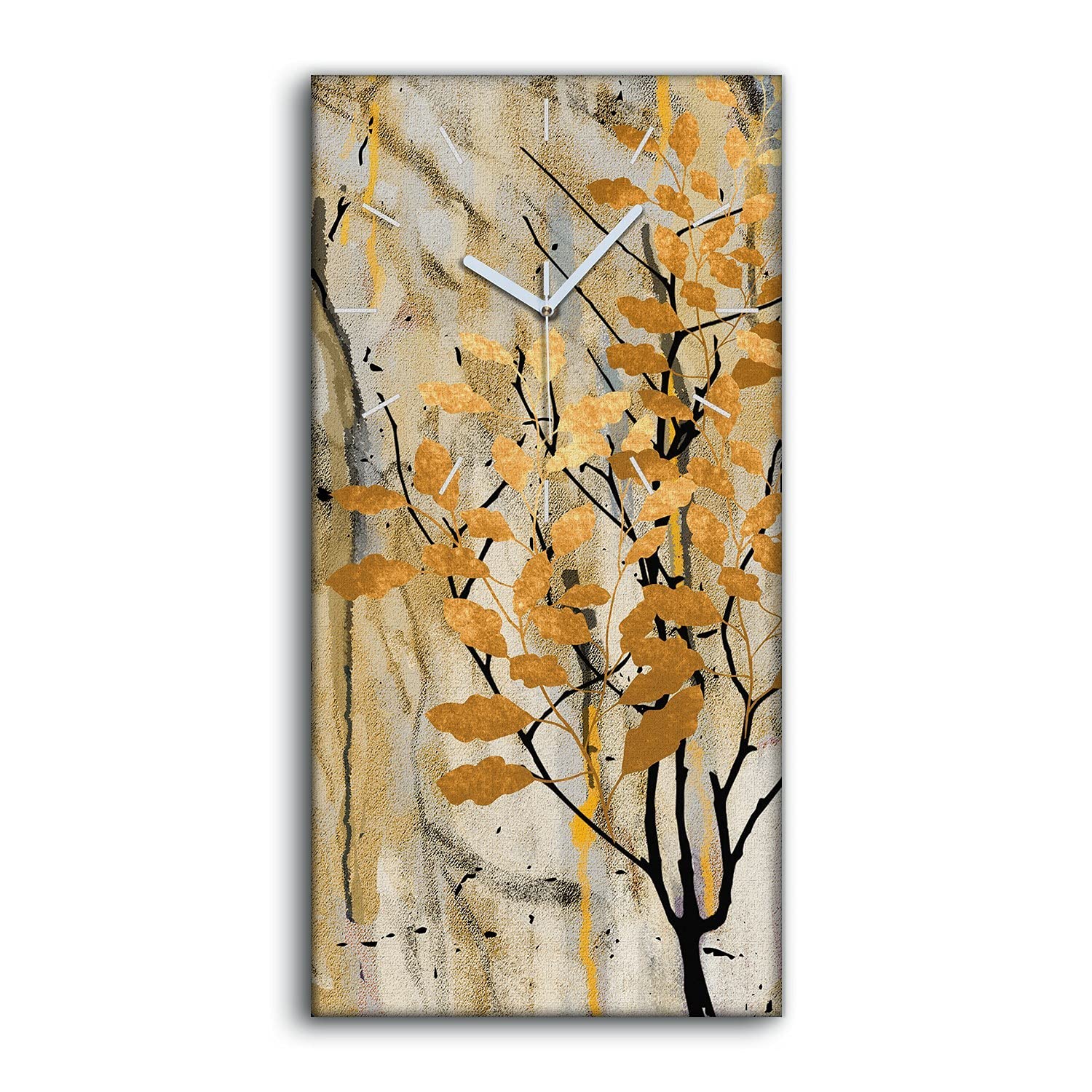 Horloge sur Toile Abstraite à Mains Blanches, Tableau Décoratif Haut de Gamme 30x60