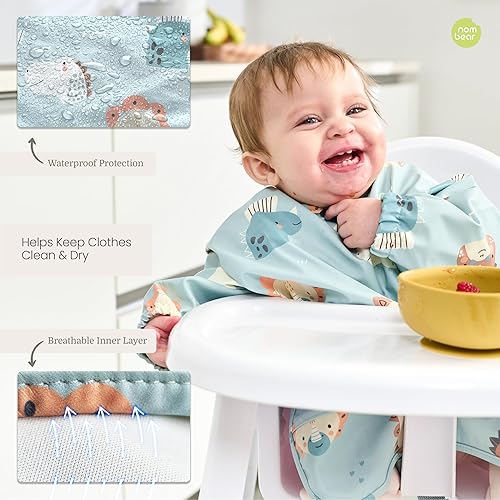 Miniatura 4 de Waterproof Smock Baby Bibs for Eating (Boy or Girl 6-24 Months) - Toddler Long Sleeve Bib for Baby Led Weaning