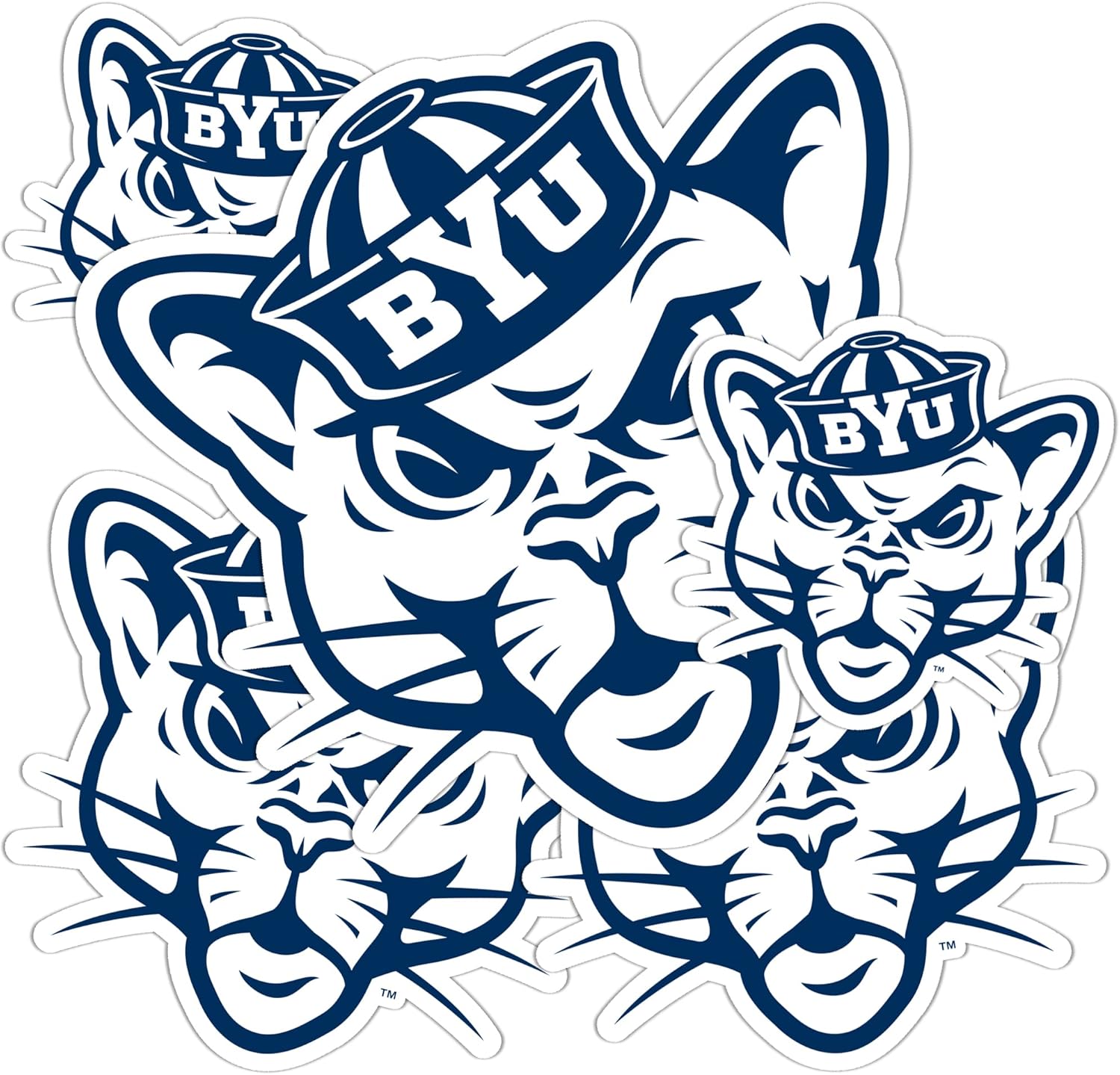 Desert Cactus Brigham Young University Sticker Cougars BYU Cougs Vinyl Decals Laptop Water Bottle Car Scrapbook T3 (Type 3-3)