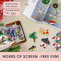 Vista 3 de Kitoyz Juego de construcción de árbol bonsái de flor de cerezo, juego de microbloques de construcción de arquitectura china de flor de durazno, kit