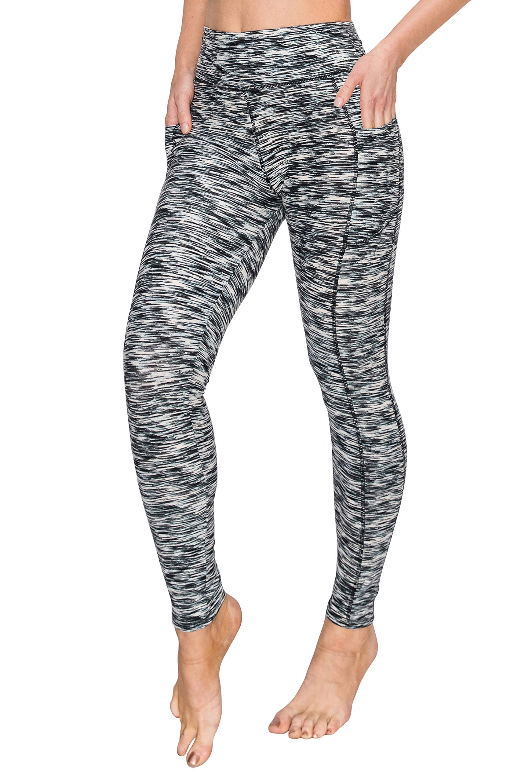 ALWAYS Pantalones de yoga para mujer, leggings de malla elástica de cintura alta para entrenamiento