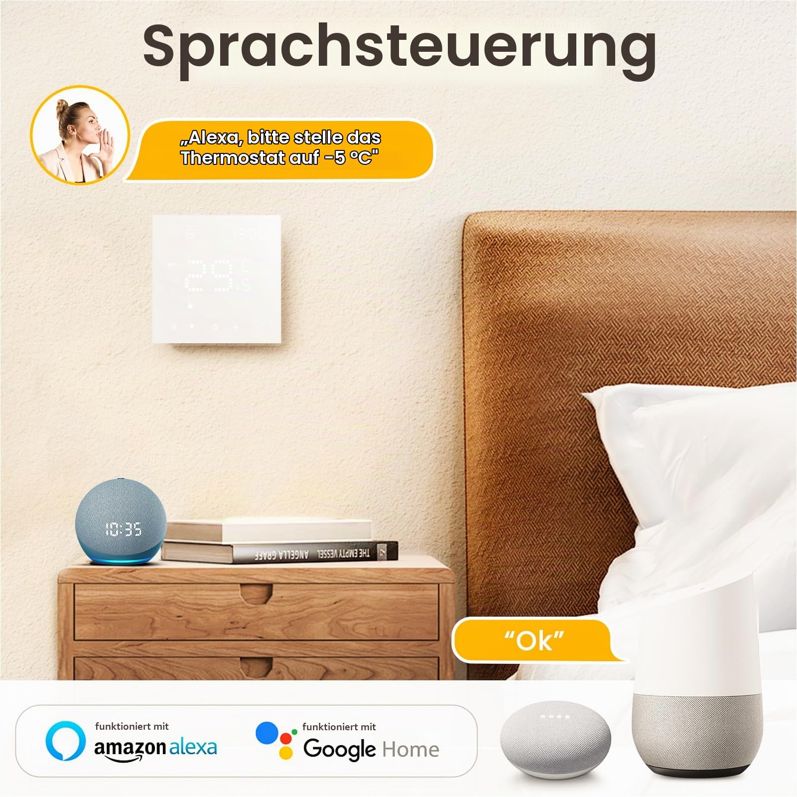 AVATTO Thermostat Für Wasser Fußbodenheizung und Gasboiler, Smart WiFi Thermostat Programmierbar Raumthermostat Unterstützen Alexa, Google Home Sprachsteuerung und Smart Life App Fernbedienung