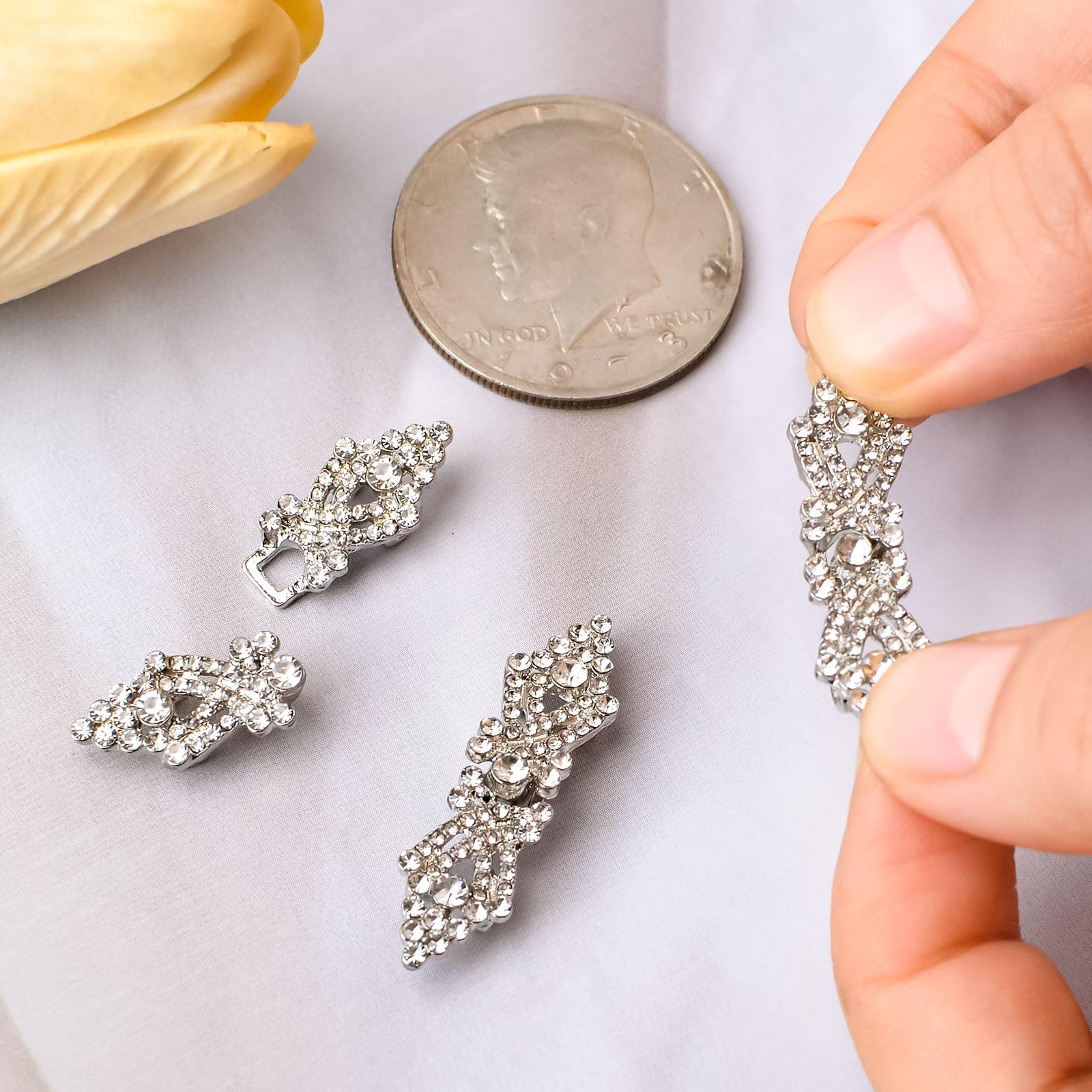 Cloak Clasp Fasteners, 3 Pairs 2.45'' Silver Clips Djibouti