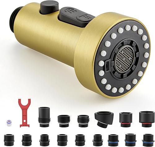 J-HVA Cabezal Rociador Desplegable de Grifo de Cocina Pieza de Repuesto, Boquilla de Repuesto de Rociador de Fregadero Extraíble de 3 Funciones con