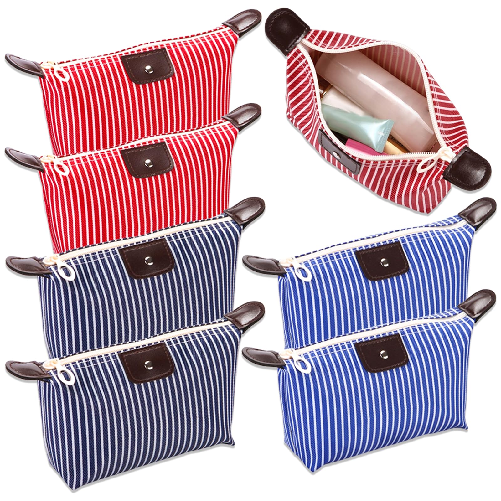 6 PCS Makeup Bags Travel Toiletry Bag Pouch Purse Mini Make Up Bags Zipper Pouch Cosmetic Bag Makeup Bag for Handbag Travel Accessory for Women Girls Travel Essentials