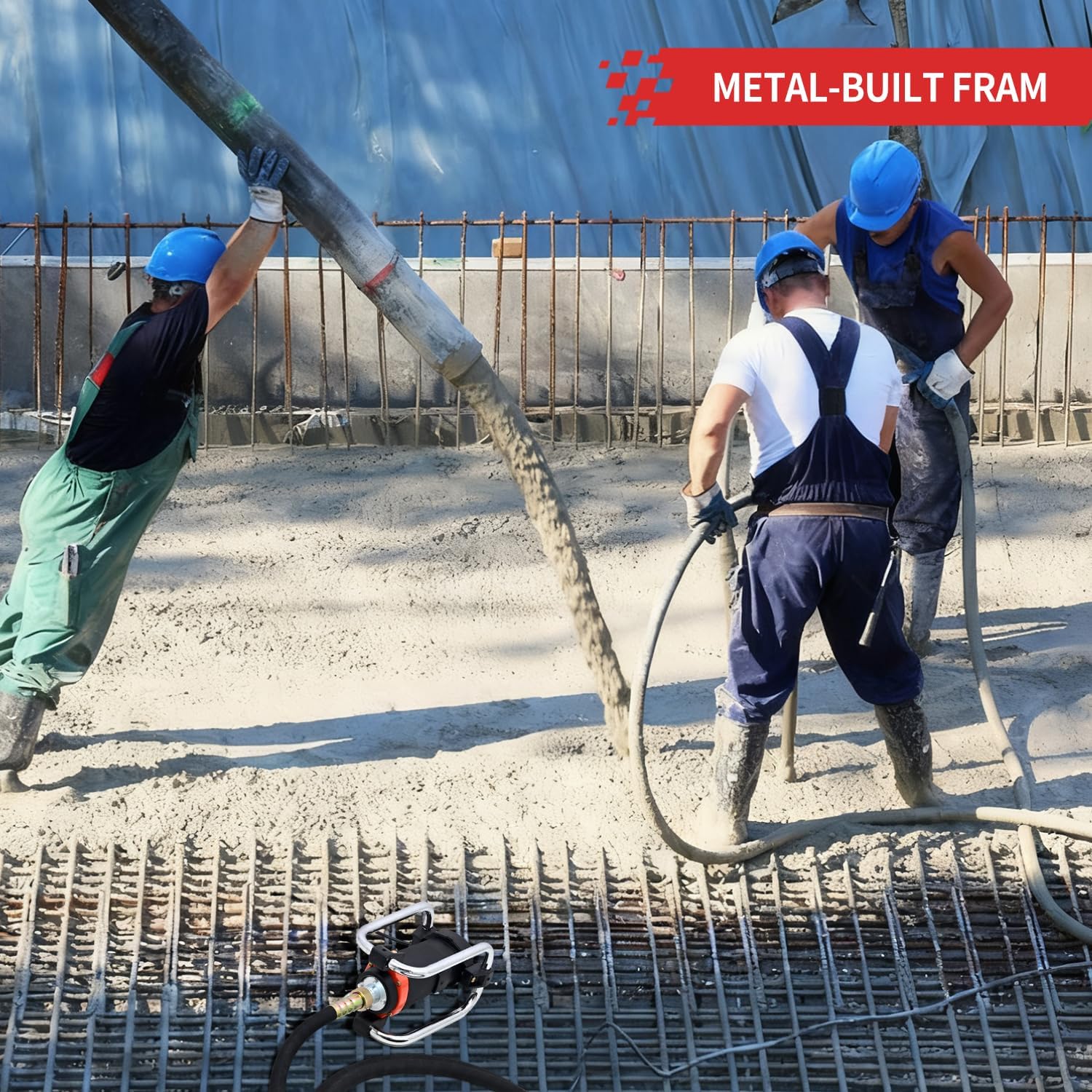 CXRCY Concrete Vibrator 1500W 2HP 18000RPM Powerful Copper Motor, 4.5M (14-3/4ft) Long Flexible Shaft, Electric Concrete Vibrator Handheld for Removing Air Bubbles & Smoothing