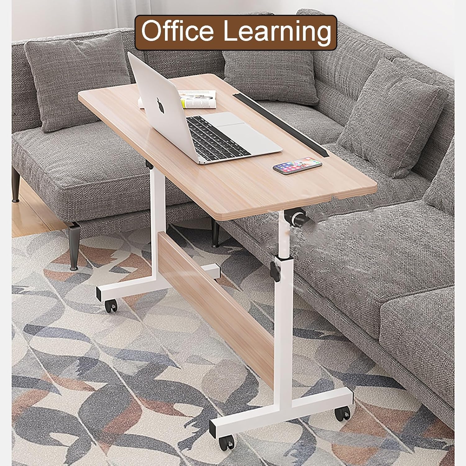 Folding Art Desk Height Adjustable Drawing Table Portable Artist Desk, Blueprint Table for Home Office Couch (Wood,23.6in/60cm)
