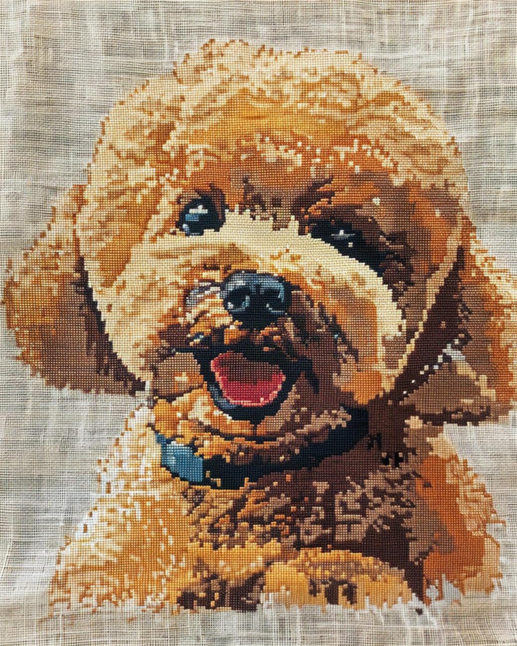 AxiangziK DIY Stamped Cross Stitch Kits Cartoon Poodle 11CT 80x100cm