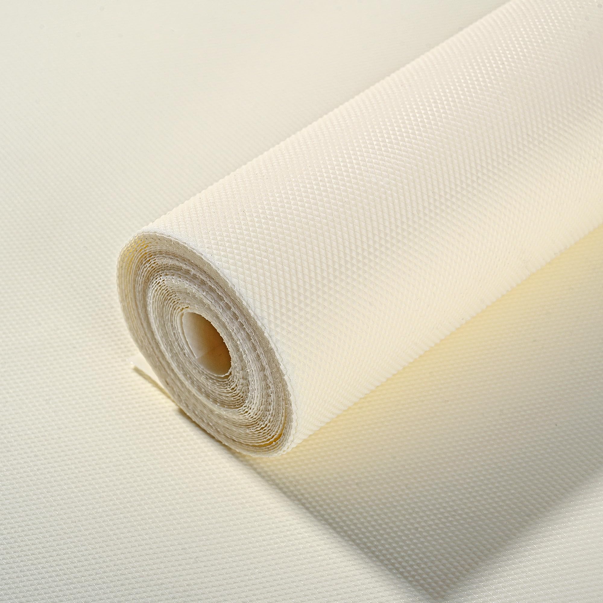 Kuber Industries Cream 1.5 Mtr Eva Anti Slip Shelf Liners For Kitchen Shelves | Multipurpose Cupboard Mat For Wardrobe | Kitchen Shelf Mats Roll |