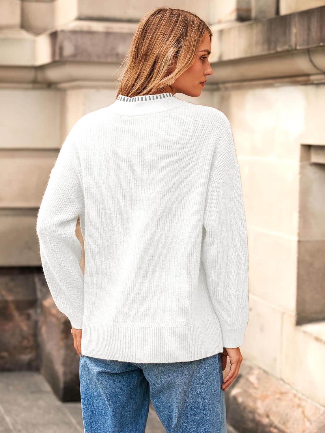 Simplee Womens Chunky Oversized Crochet Cardigan Long Sleeve Cable Knit Sweater Casual V-Neck Button Up Outerwear Coats - Image 4