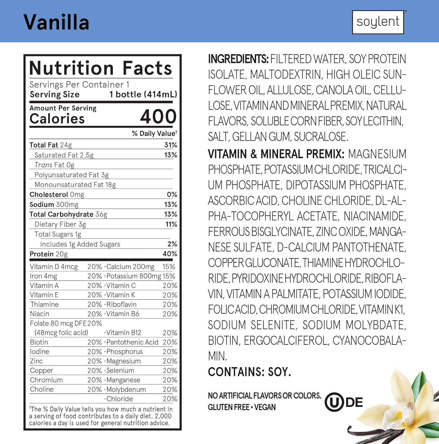 Soylent Complete Nutrition Gluten-Free Vegan Protein Meal Replacement Shake Neopolitan Variety Pack, 14 Oz, 12 Pack : Everything Else