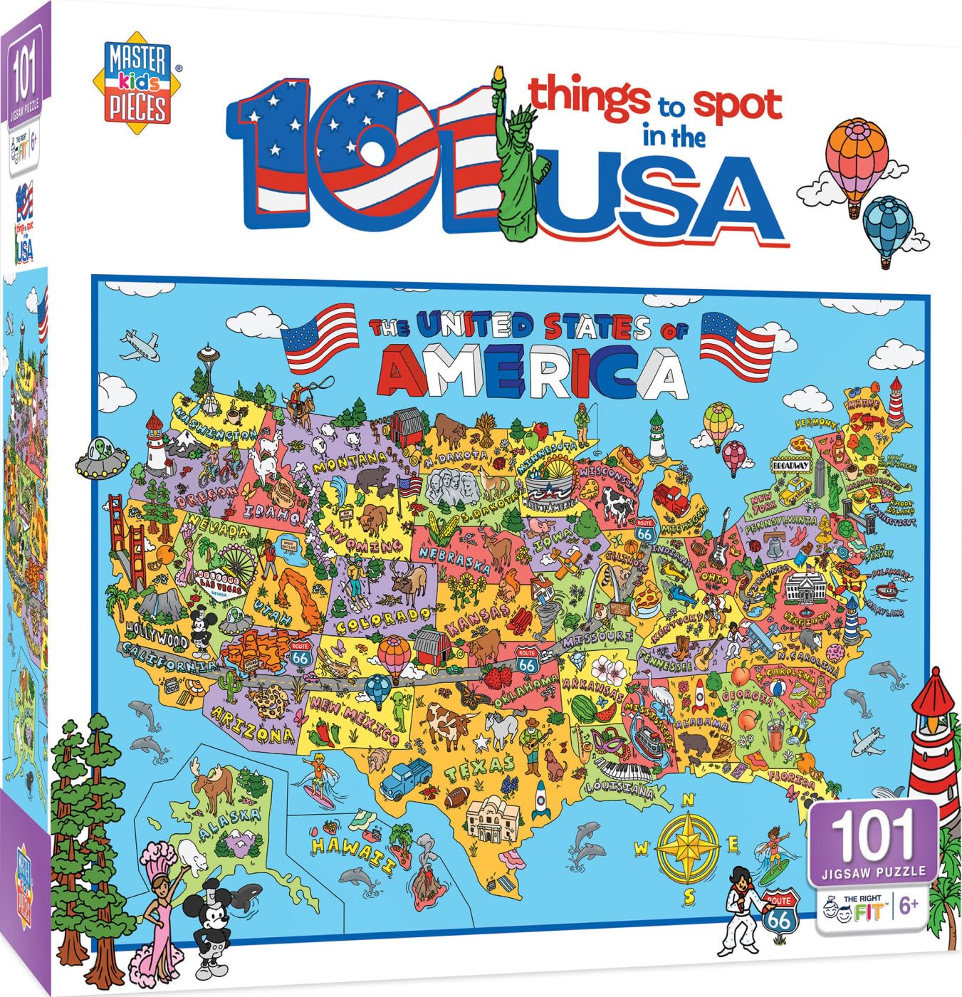 MasterPieces 101 Things to Spot in The USA 100-teiliges Kinderpuzzle