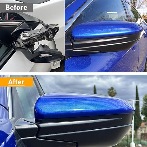 Miniatura 7 de Moonlinks Compatible con Honda Civic 2016-2021 de repuesto para espejo lateral del conductor, azul Egeo metálico para 10 generación Civic, 2019-2022