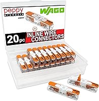 WAGO 221-2401 Lever-Nuts Inline Splicing Connectors 20-Pack with Case - Tool-Free 20-12 AWG Wire Nuts