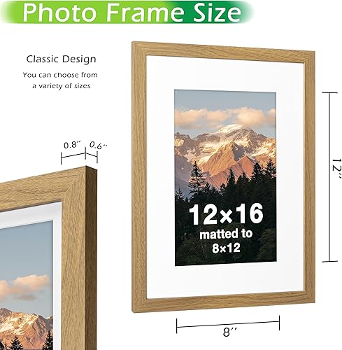 Vista 30 de FrameWorks Marco de fotos clásico de madera de 12 x 12 a 8 x 8 pulgadas, vidrio templado/blanco/paquete de 6