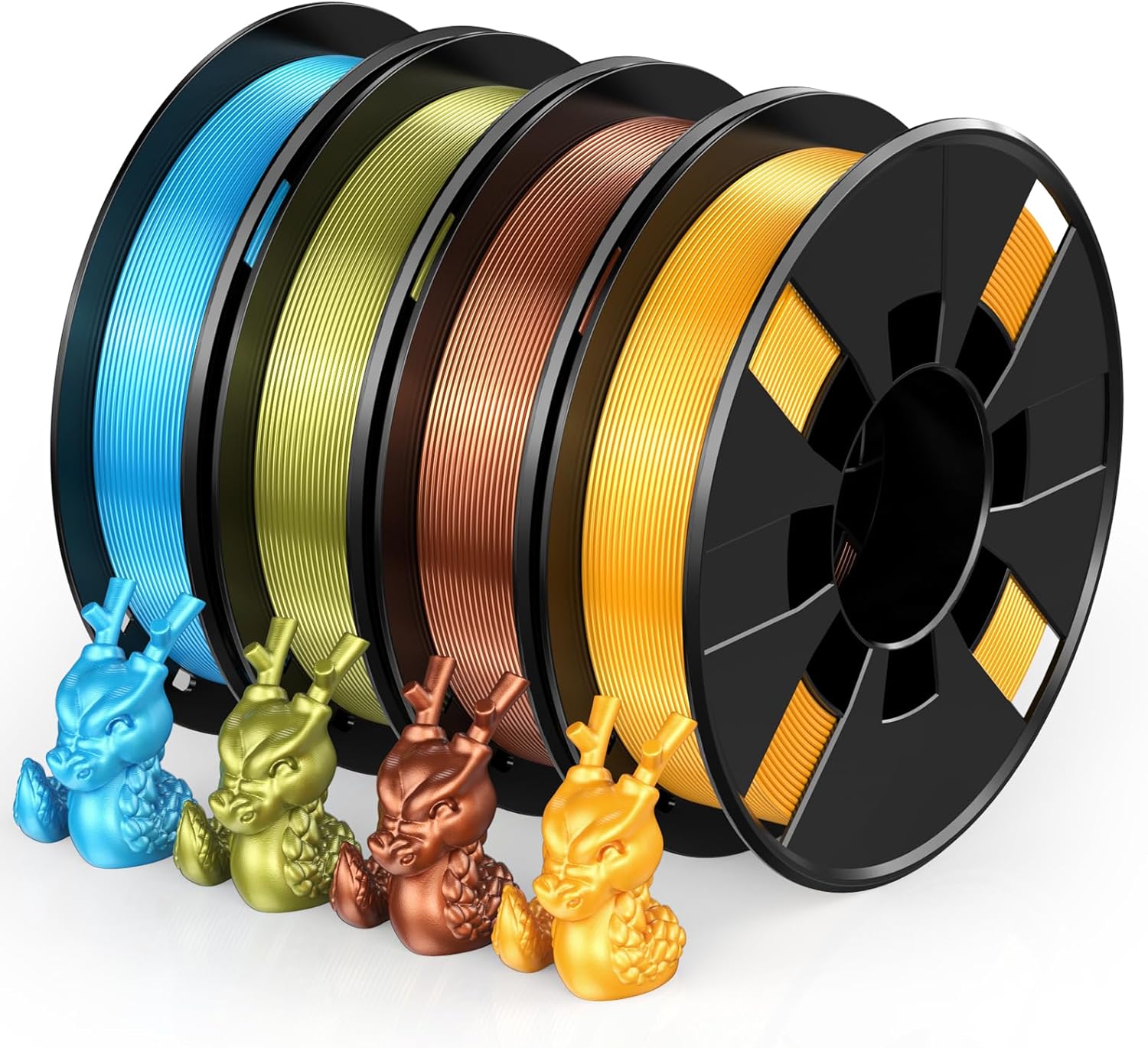 ENTINA 4 Colors PLA 3D Printer Filament for Tina 2, Dimensional Accuracy +/- 0.02mm, 1.75MM 200G 3D Printer Filament Bundle for 3D Printers