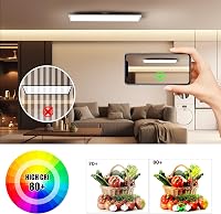 OTREN LED Mennyezeti Panel 100x25 cm - Szabályozható Fényerejű Téglalap Alakú Lámpa Távirányítóval, 36W, 3200lm, 3000K-6000K, Napfény Hatás, 4