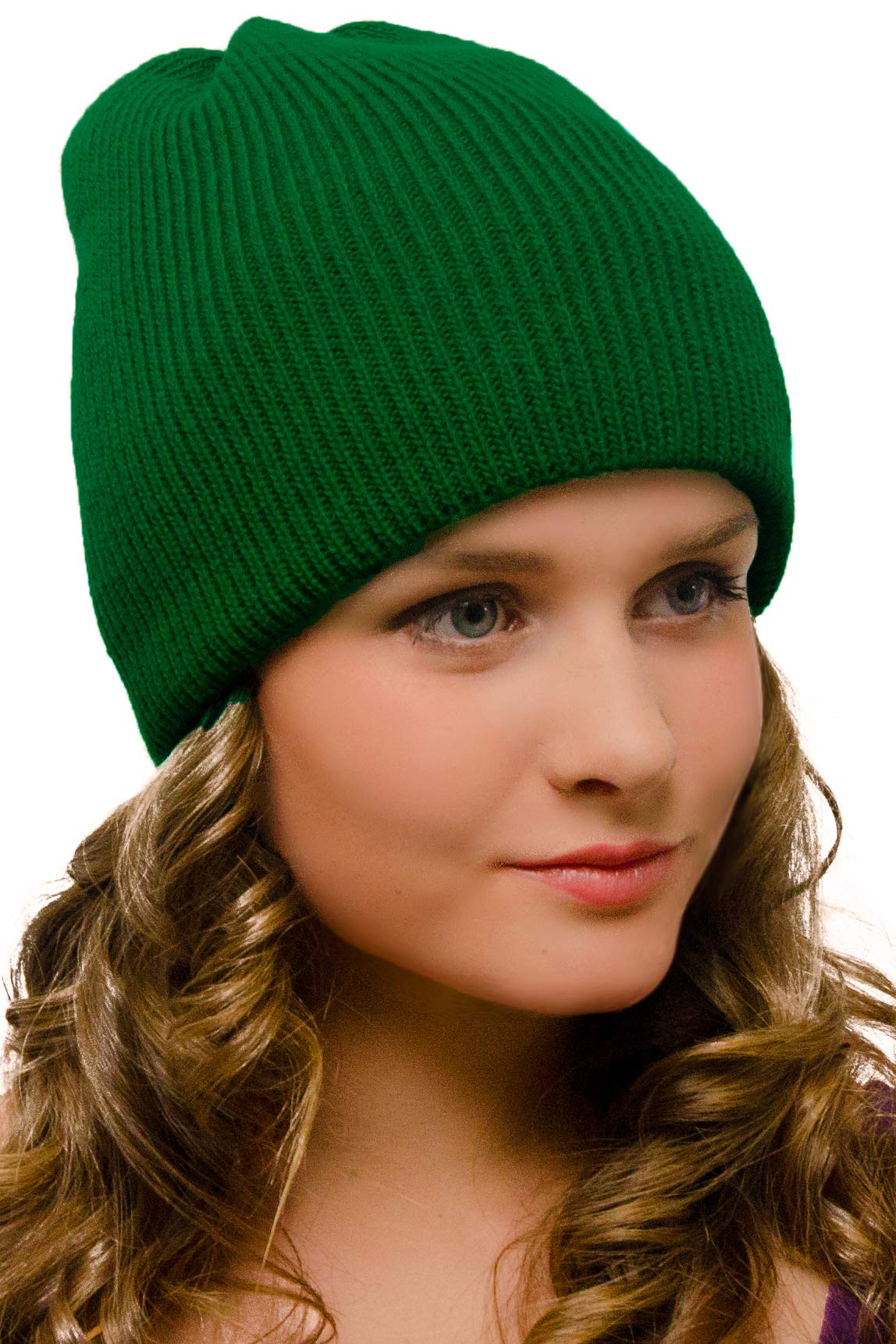 Entire Empire Men's Green Hat Ladies Knitted Without Brim Brimless Uncuffed - Two Layers, Very Warm - Woolly Beanie For Wo - Hat Man Woman - Winter Ladies Hats With Soft Knit Bright Irish