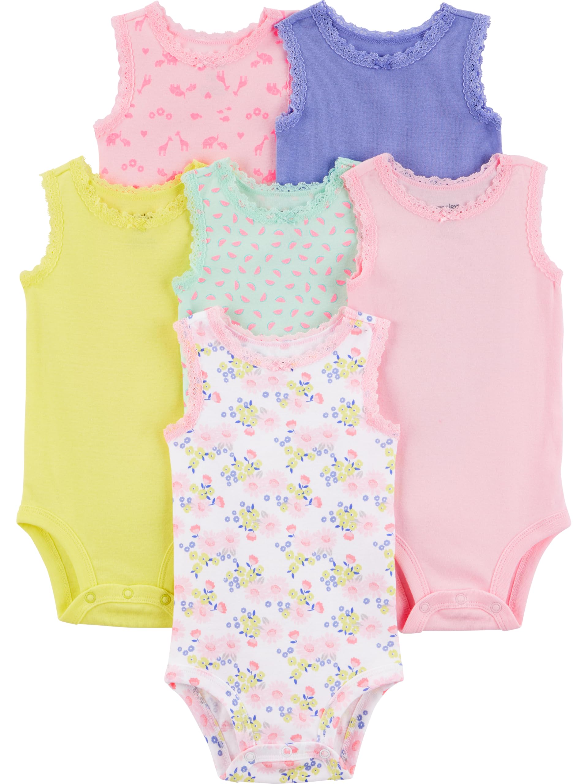Simple Joys by Carter's Baby Girls' 6-Pack Sleeveless Bodysuit