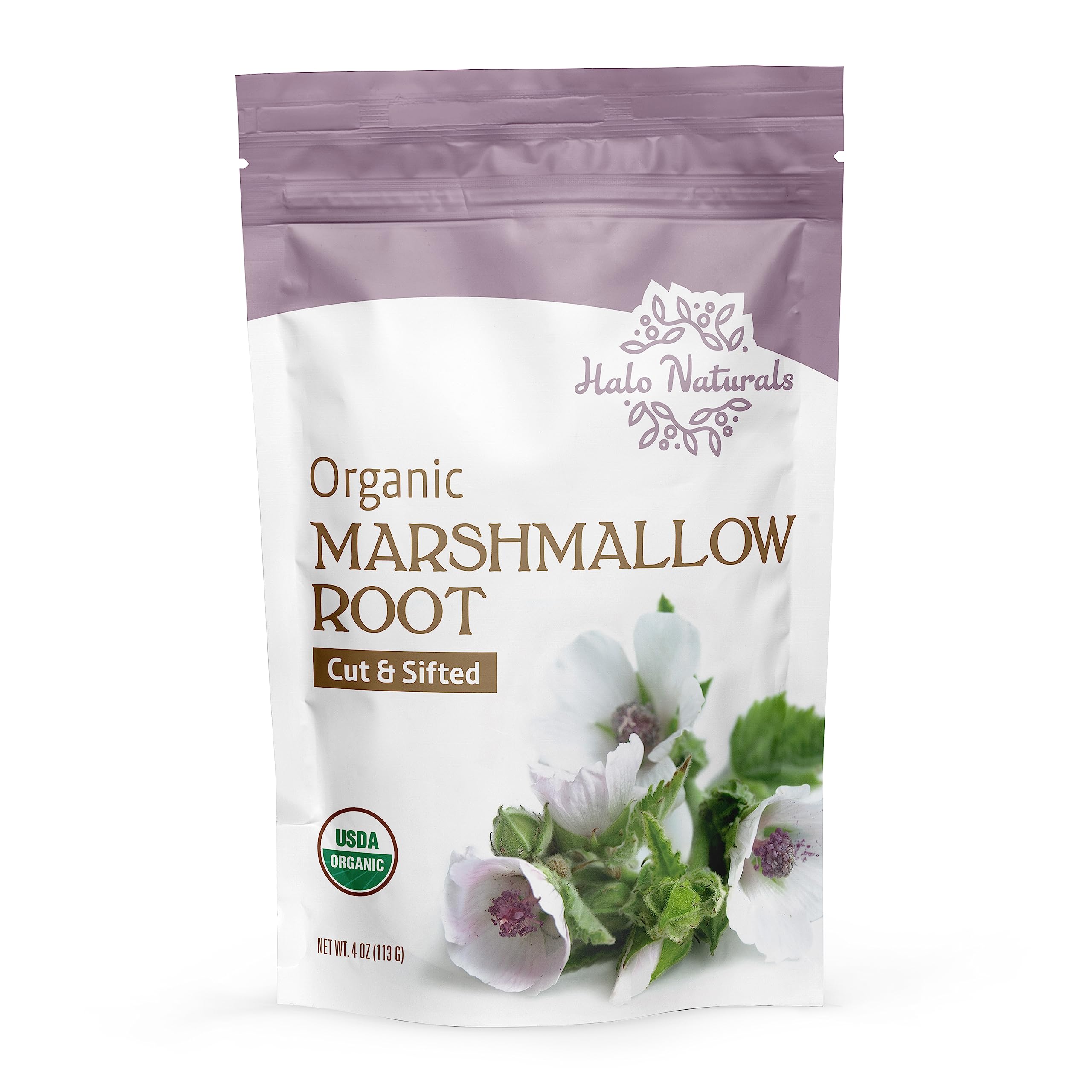 Organic Marshmallow Root Cut & Sifted 4 Ounces Althaea officinalis USDA Certified | Resealable Pouch| Packaged in The USA Pack of 1 product thumbnail 5
