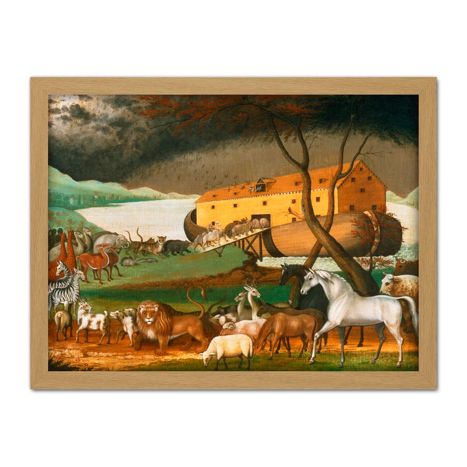 Edward Hicks American Noahs Ark Large Framed Art Print Poster Wall Decor 18x24