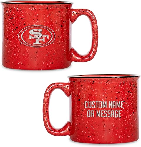 Miniatura 29 de Rico Industries NFL New York Giants - Taza de café personalizada de 12 onzas con logotipo grabado con láser profundo, taza de cerámica para acampar