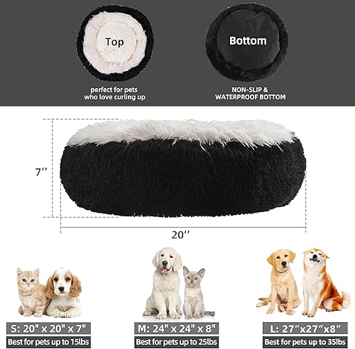 Miniatura 2 de Something Different Camas calmantes para gatos de interior, cama redonda antiansiedad para gatos, cojines de felpa suave para mascotas, cama para