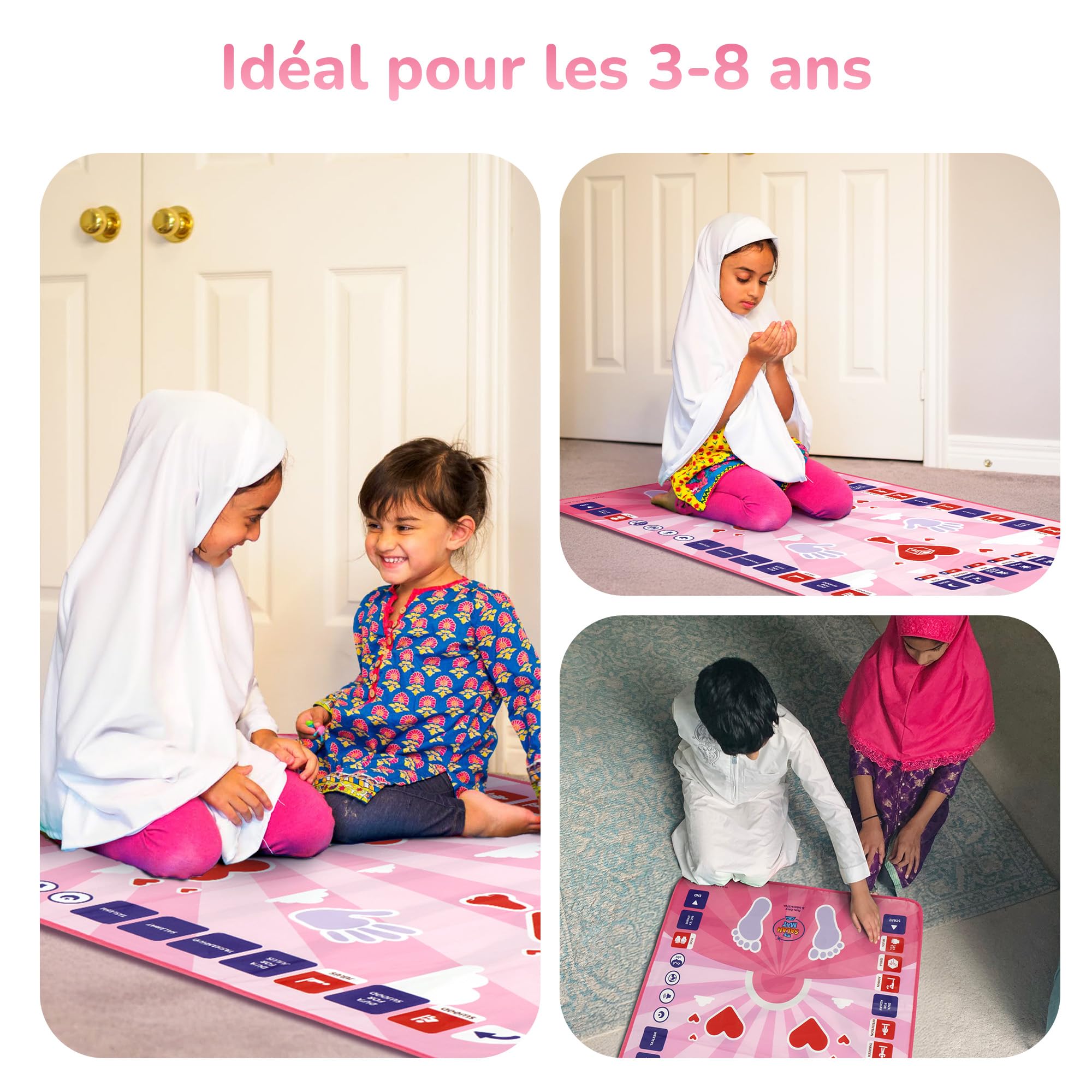 Tapis de prière Musulman Enfant - Tapis de prière Musulman électronique pour Apprendre la Salat - Tapis prière avec 15 Langues et Haut-Parleur - Livres islamiques pour Les 3 à 8 Ans par My Salah Mat