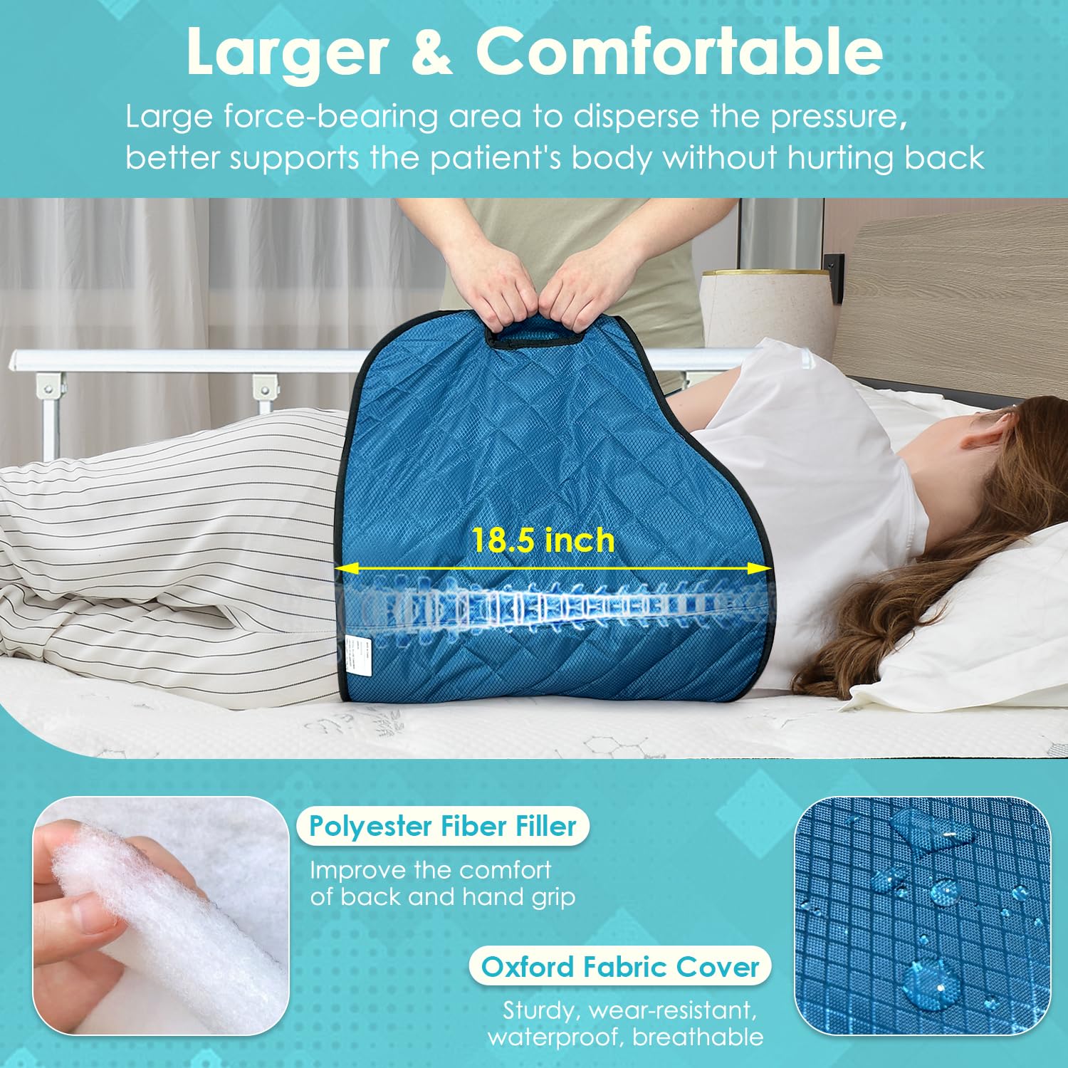 NEPPT Bedridden - Cintura di sicurezza per letto per pazienti, per anziani e adulti, cinghie per cambiare il cambio del pannolino, imbottitura per il posizionamento del pannolino, con maniglia,