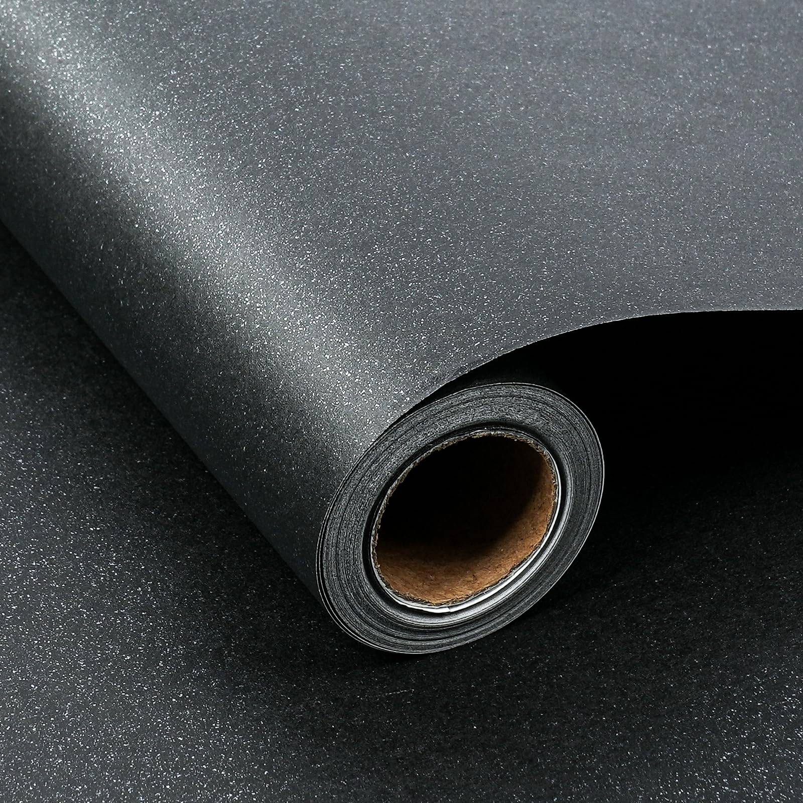 DiULi Gift Wrapping Paper Roll 43cm x 10m, Pearl Finish Solid Colour for Birthday Christmas Wedding, Thick Quality with Grid Lines for Easy Cutting, Versatile for Gift Wrap DIY Crafts, Black
