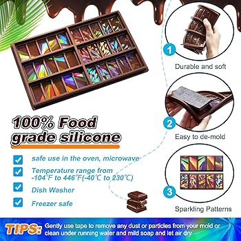 Amazon.co.jp: Ziliny ホログラフィック チョコレート型 樹脂