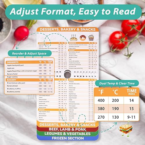 Miniatura 3 de Guía de cocina para freidora de aire de más de 270 alimentos, magnética, hoja de trucos para freidora de aire, folleto de guía de cocina, accesorios