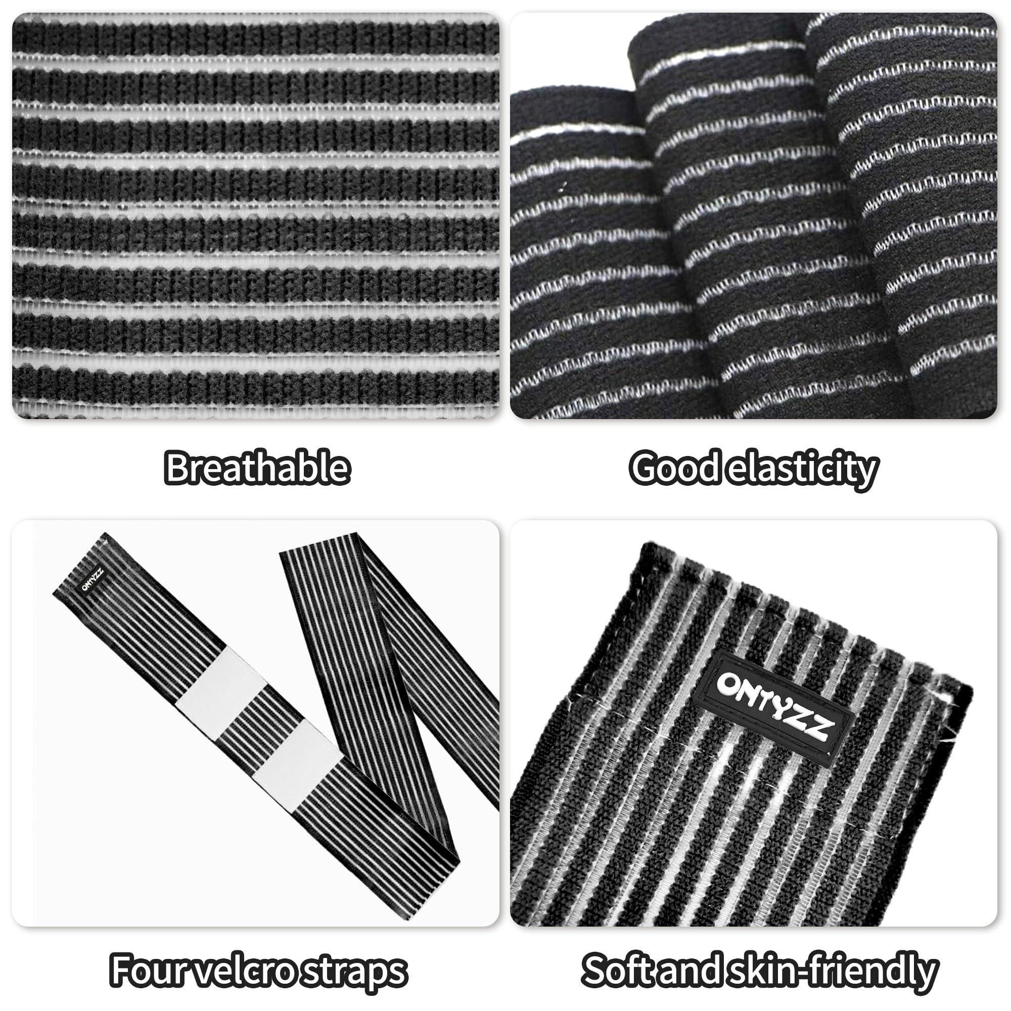 ONTYZZ Supporto Bendaggio Gomito 1 Pezzo Alta Elasticità Fasciatura Polso Supporto Mani per Sport Palestra Corsa Tozzo Allenamento Bendaggio Caviglia Tutore Nero/90cm