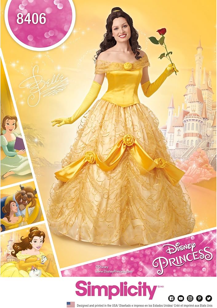 Amazon.com: Simplicity 8406, Disney Beauty and the Beast Princess Belle Cosplay and Halloween Costume Sewing Pattern, Sizes 6-14 : Arts, Crafts & Sewing Amazon.com: Simplicity 8406, Disney Beauty and the Beast Princess Belle Cosplay and Halloween Costume Sewing Pattern, Sizes 6-14 : Arts, Crafts & Sewing