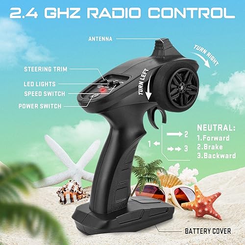 Miniatura 5 de ALPHAREV Barco RC - R208 - Barco de control remoto rápido R208 de 20+ MPH para piscina y lago, barcos RC de 2.4 GHz para adultos y niños con batería