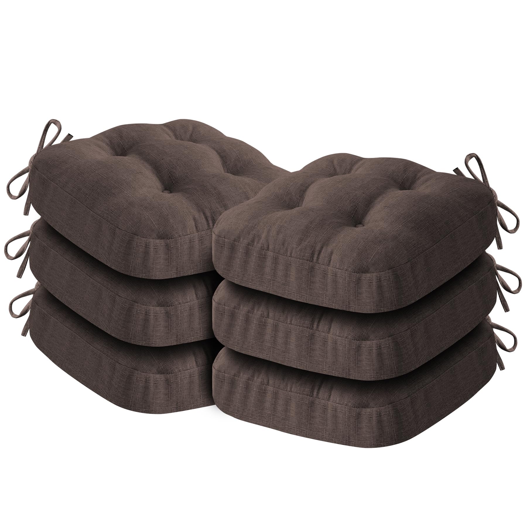 Chair Cushions, Memory Foam Dining Chair Cushions, Tufted Indoor Chair Pads, Set of 4, 16.5' x 16.5' x 3.5', Beige — view 13