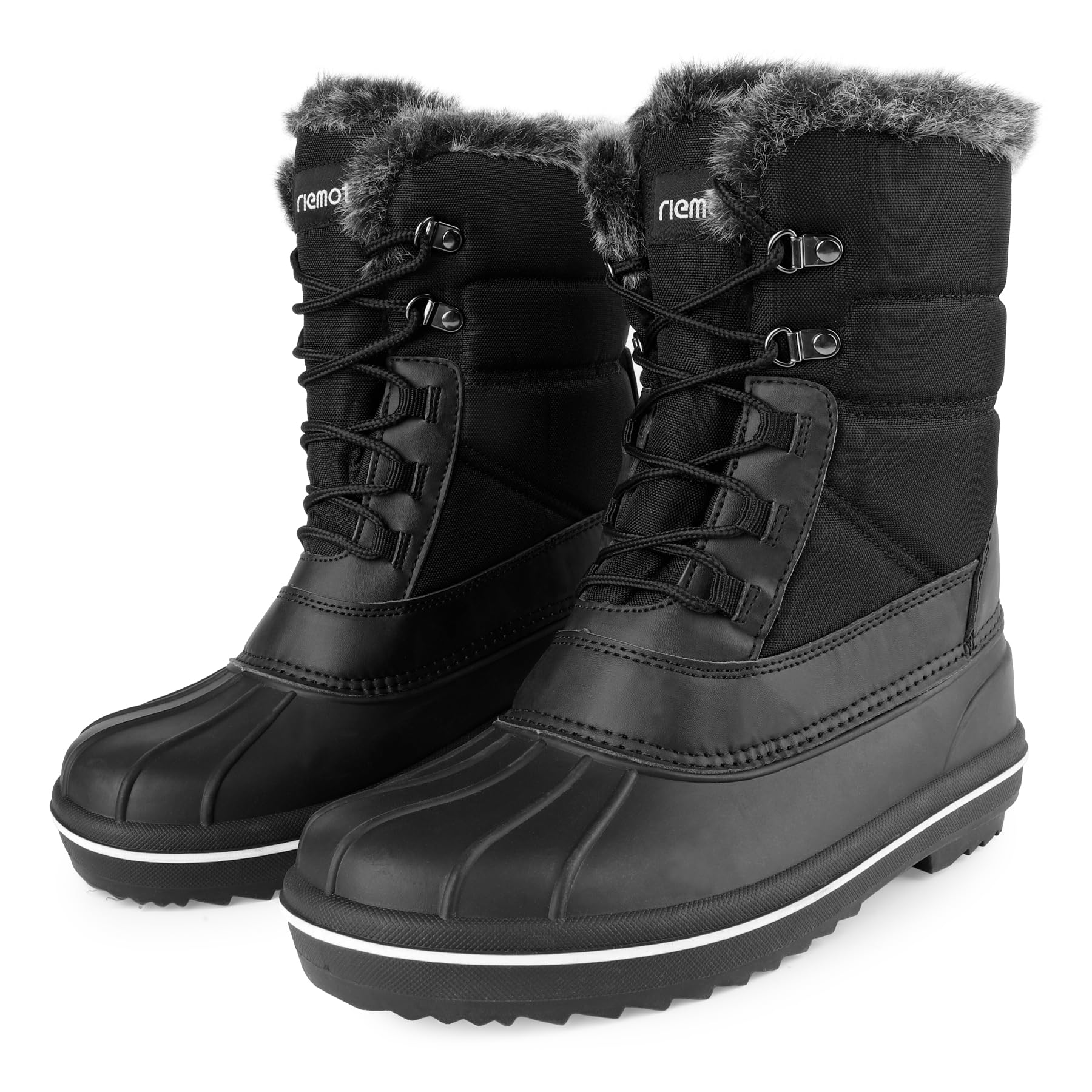 riemot Bottes de Neige Bottes de Pluie Femme Bottes Caoutchouc Femme Chaussures Hiver Imperméable Chaudes Bottines de Randonnée Boots de Trekking Outdoor