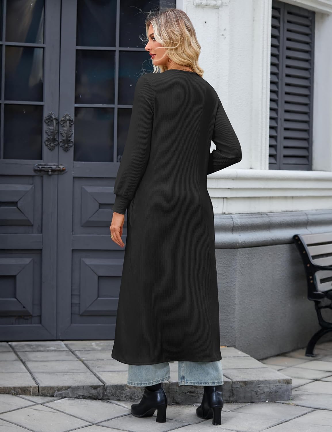 MAKABO Women's Long Button Up Cardigans Lightweight, V Neck Knit Sweaters with Pockets Trendy Outfits for Business Casual - Image 5