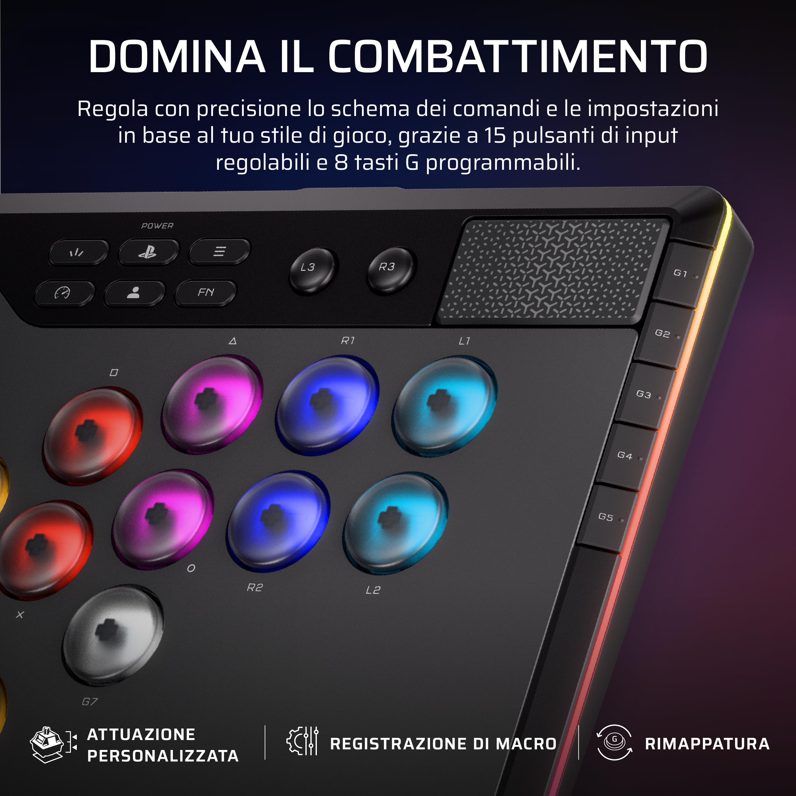 Corsair NOVABLADE PRO Controller Wireless Senza Leva 15 Tasti 1000Hz 2,4GHz SOCD MGX Hyperdrive PS5 PS4 PC