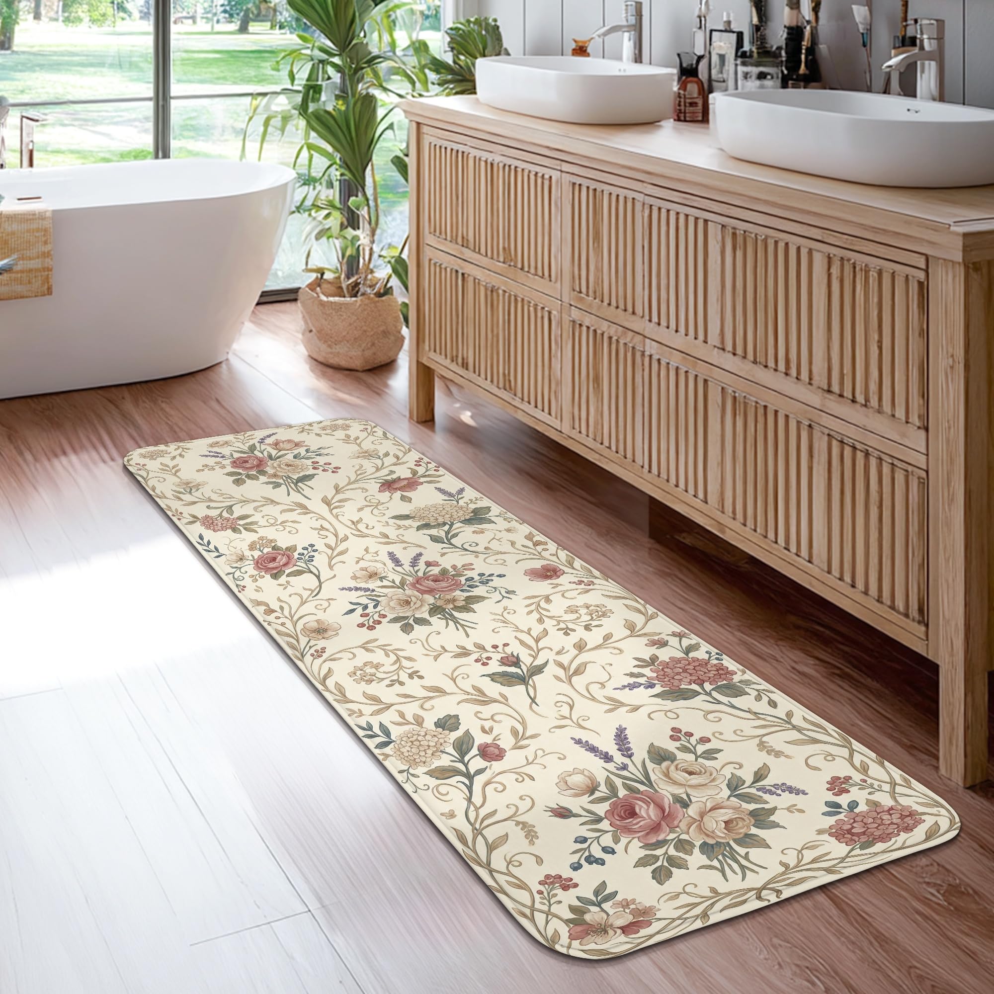 Tapis de couloir vintage à poils ras 6,1x1,8m pour entrée et cuisine