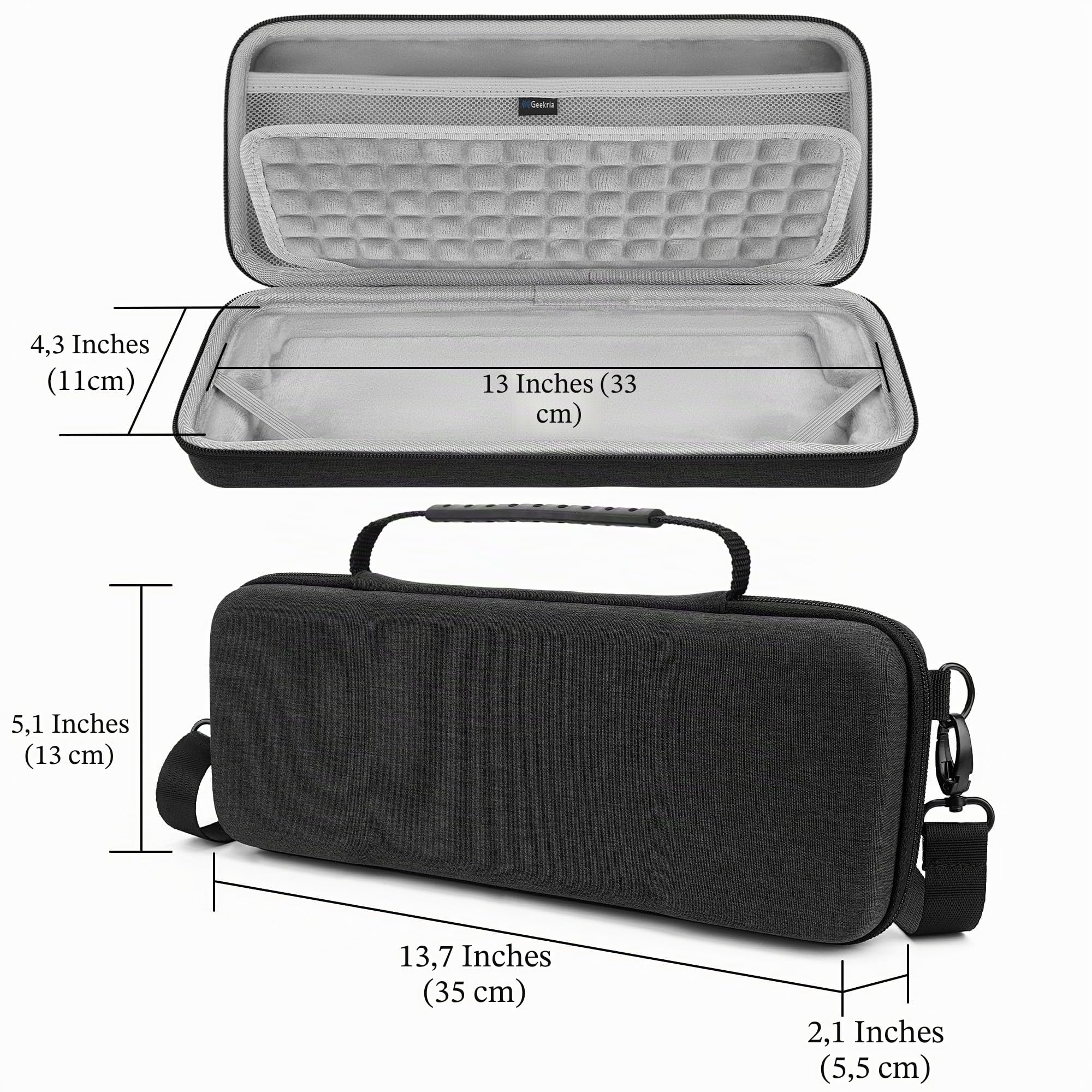 GEEKRIA Hartschalen-Reisekoffer kompatibel mit Teenage Engineering OP-1 Field/OP-1/ OP-XY tragbarem Synthesizer, Audio-Sampler-Tasche (Dunkelgrau)